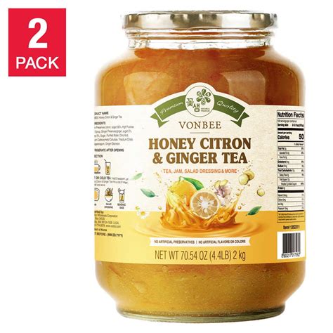 Serving Size 2. . Vonbee honey citron ginger tea